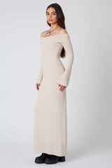 Long Sleeve Off the Shoulder Maxi Dress