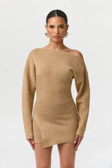 Knit Off-Shoulder Asymmetric Top