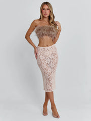 Vyorix MERIDA MIDI SKIRT LIGHT PINK