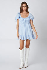 Puff Sleeve Babydoll Romper