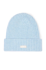 Ribbed Knit Beanie Hat in Powder Blue