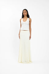 Sunray Pleat Maxi Skirt | Ivory