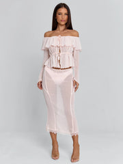 Vyorix TARAYA MIDI SKIRT PINK