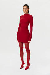 Naked Mock Neck Mini Dress