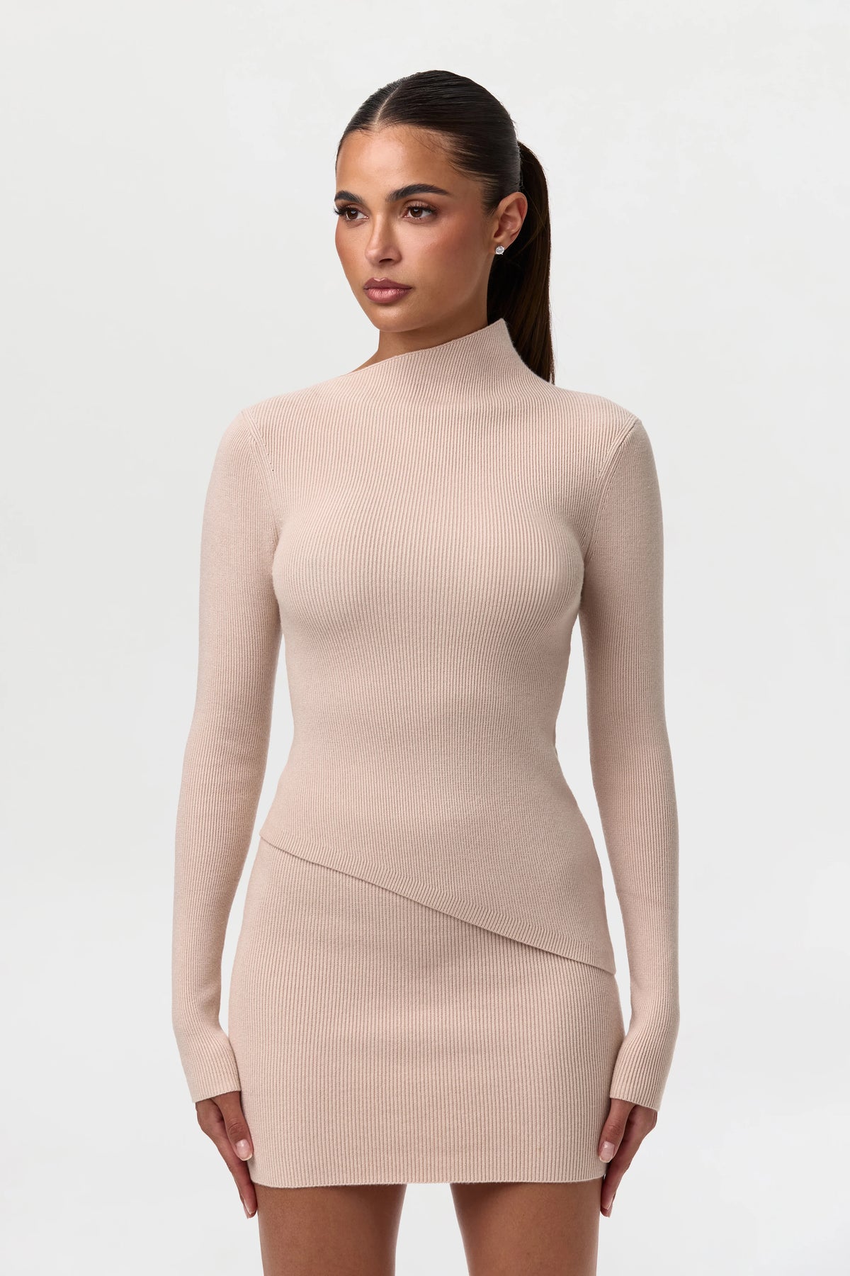 Ribbed-Knit Mini Skirt