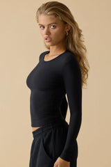 Second Skin - Soft Active Long Sleeve Top in Black
