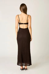 Textured Mesh Midi Dress