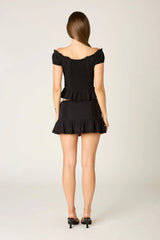 Lace Trim Mini Skirt