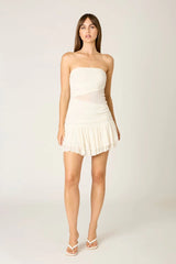 Strapless Mesh Mini Dress