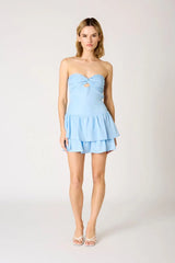 Knotted Double Flounce Mini Romper