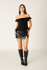 Chiffon Off The Shoulder Top