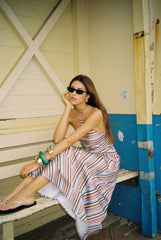 Halter Maxi Dress | Vintage Stripe