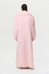 Faux Feather Long Coat