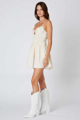 Gathered Cut-Out Mini Dress
