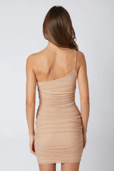 Asymmetrical Mesh Bodycon Dress