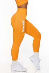 Petite Full Length Seamless Leggings in Orange