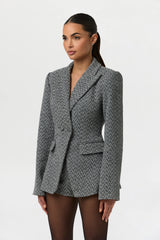 Chevron Power Suit Blazer