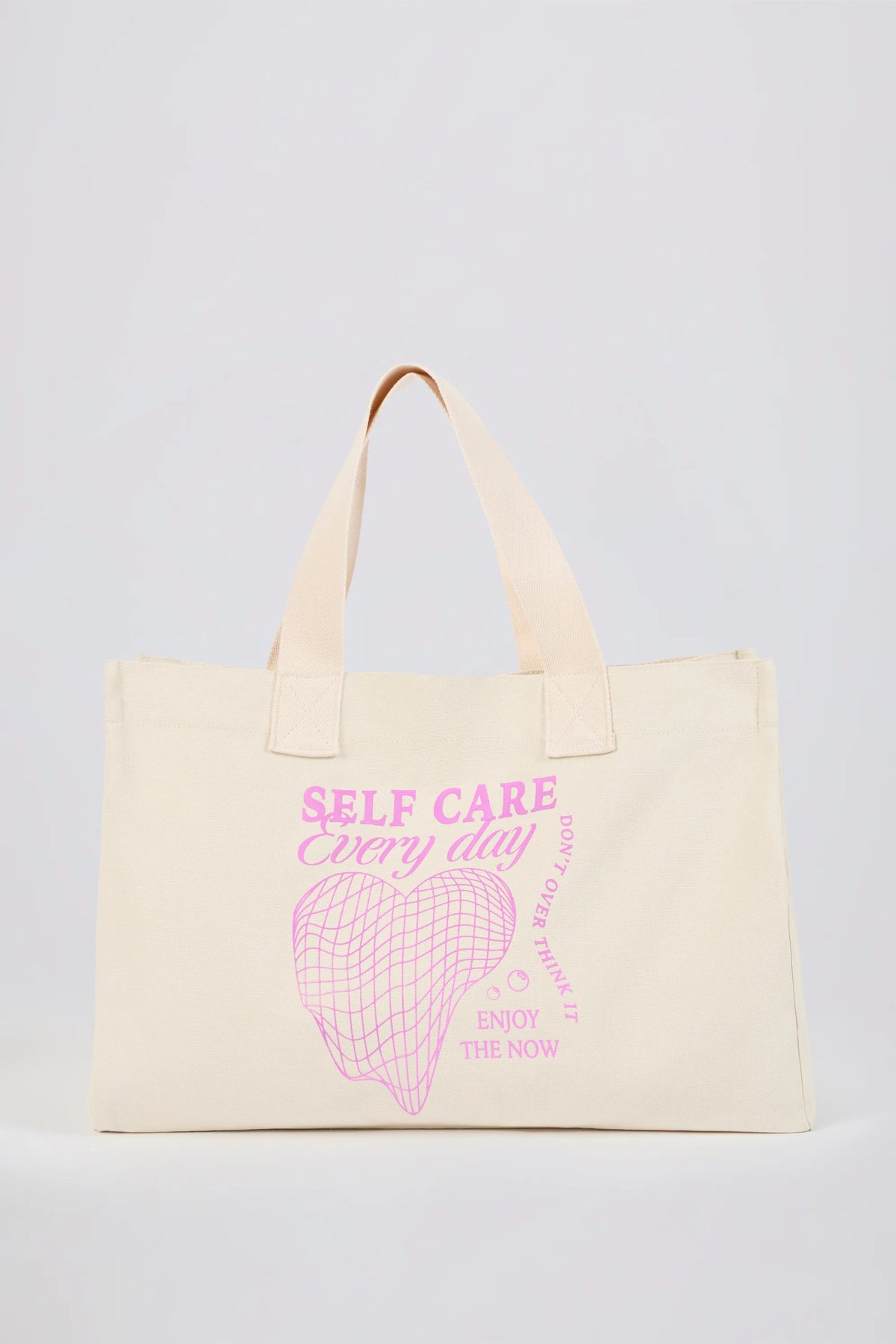 Oversized Canvas Tote Bag in Egg Shell