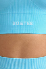 Define Luxe Halterneck Sports Bra in Sky Blue