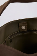 Sporty Oversized Tote Bag in Espresso