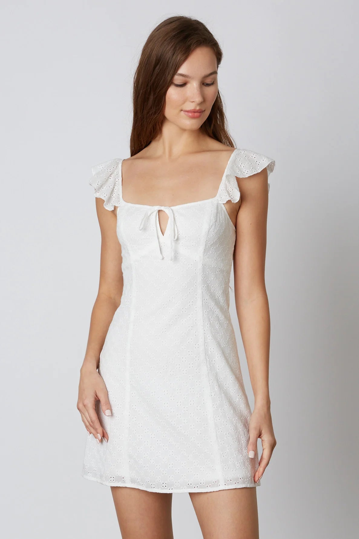 Eyelet Mini Dress