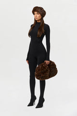 Faux Fur Oversized Leopard Clutch