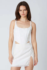 Embroidered Tulle Corset