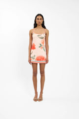 Fitted Mini Dress | Peach Floral