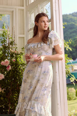 Seraphina Chiffon Embroidery Floral Maxi Dress