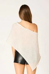 Asymmetric Sheer Knit Poncho