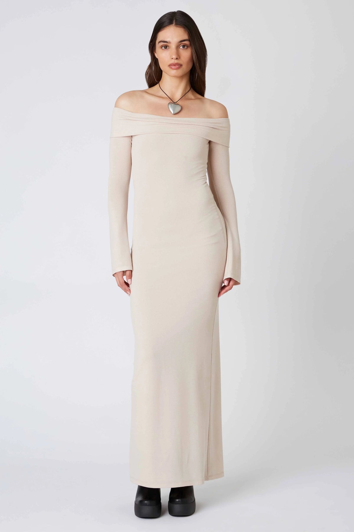 Long Sleeve Off the Shoulder Maxi Dress