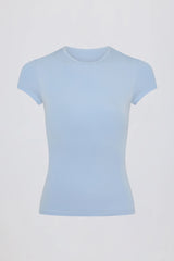 Cut-Out Longline T-Shirt in Sky