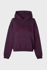 Embroidered Oversized Hoodie in Plum