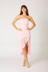 Strapless Ruched Asymmetrical Dress