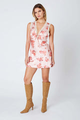 Floral Satin Mini Dress
