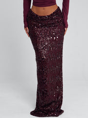 Vyorix ISLE MAXI SKIRT BURGUNDY