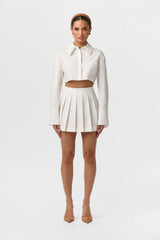 Shirting Pleated Mini Skirt