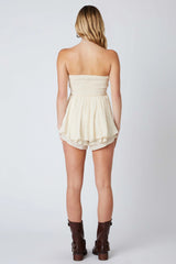 Strapless Smocked Romper