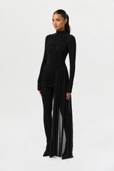 Crystal Ruched Drape Mini Skirt