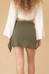Fray Wrap Skirt