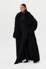 Faux Fur Plush Long Coat