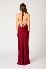 High-Neck Cowl Back Gown