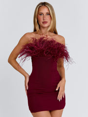 Vyorix SHONA MINI DRESS BURGUNDY