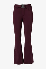 Waterproof Belted Ski Salopettes in Burgundy