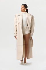 Vegan Leather Trench Coat