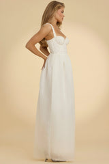 Embellished Corset Gown in White