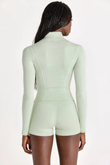 Soft Active Zip-Up Jacket in Sage Marl