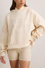 Pilates Princess - Oversized Hooded Sweatshirt in Vanilla