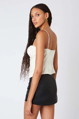 Satin Lace-Up Top