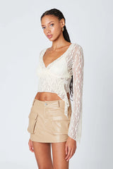 Faux Leather Cargo Mini Skirt